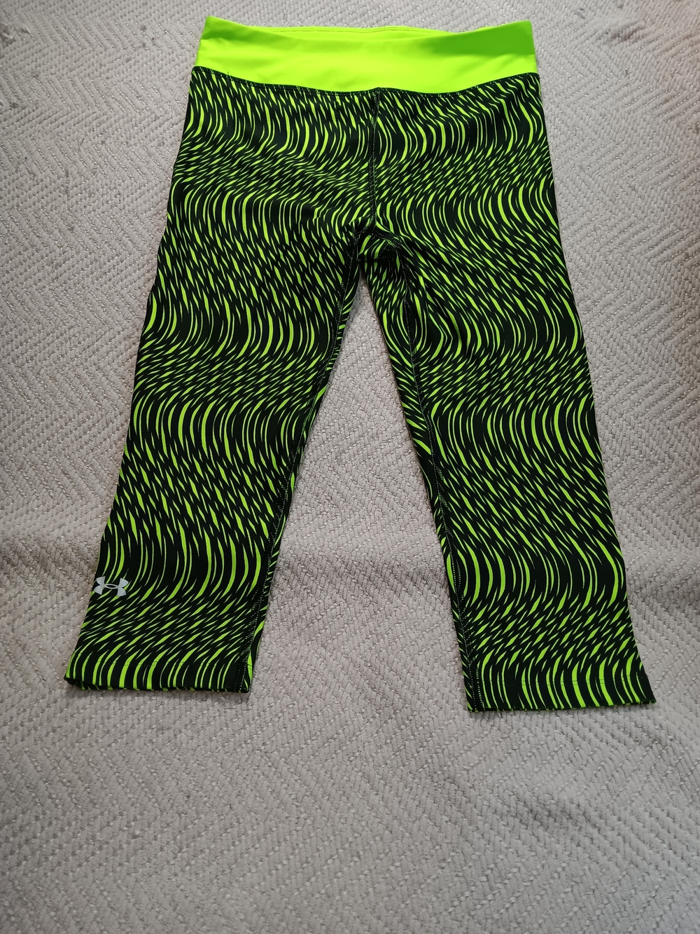 Under Armour Neon Green & Black Patterned Capri Leggings